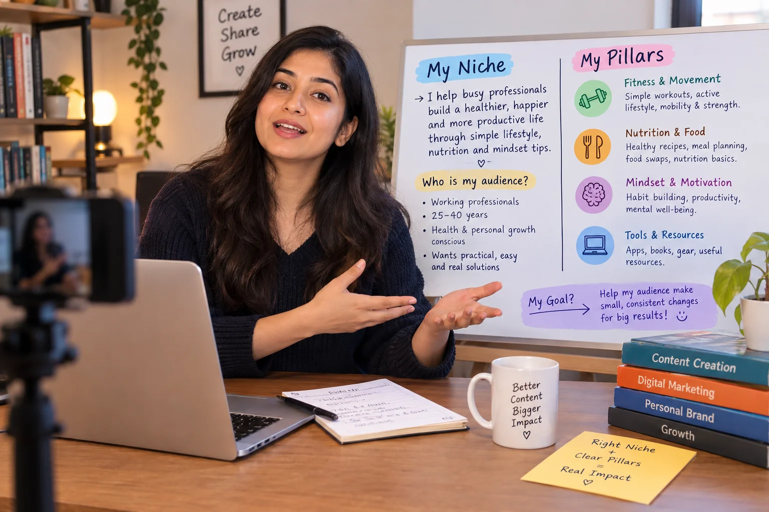 Social Media Marketer describing your niche & pillars