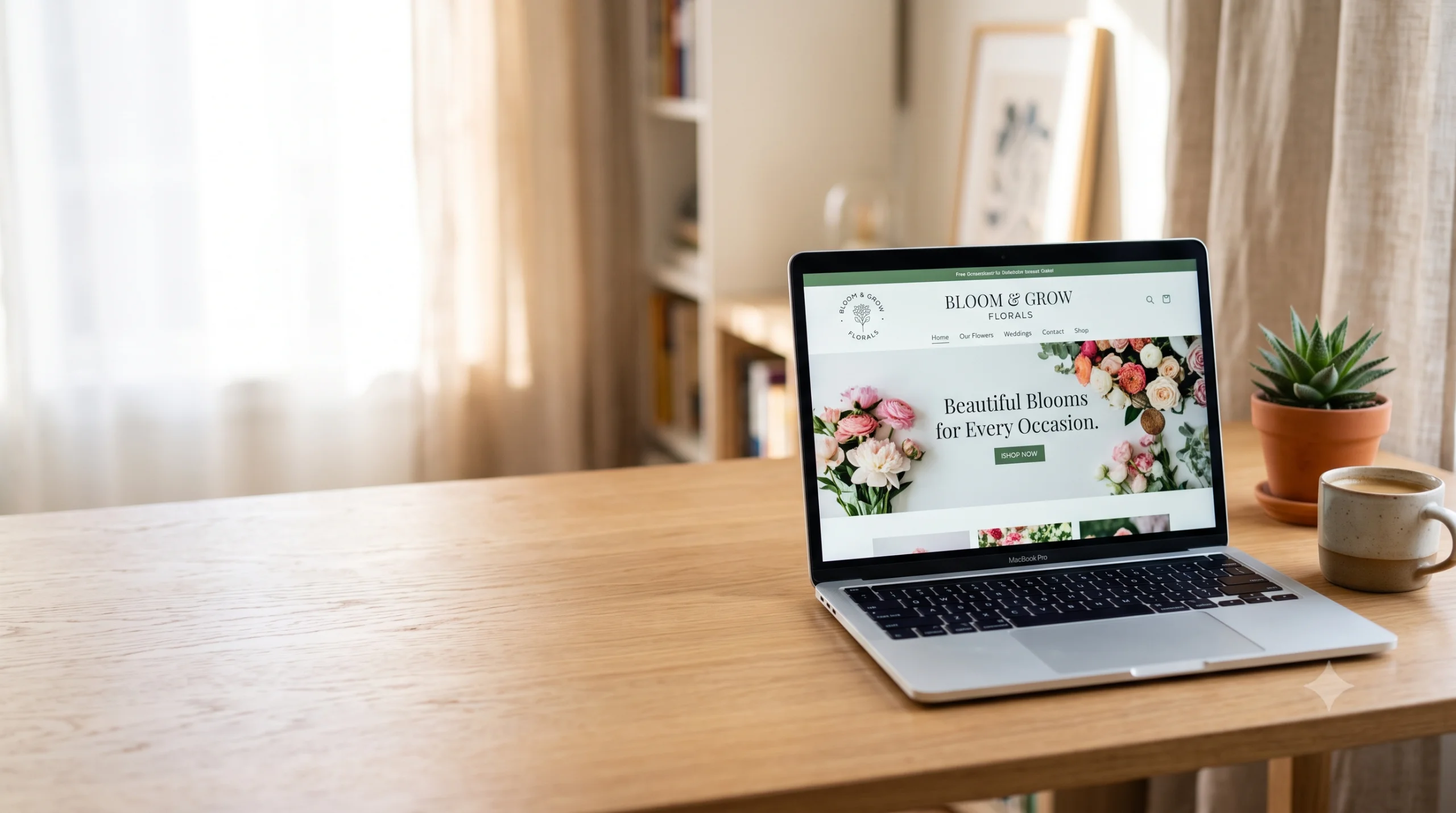 A laptop with your Business Page on
